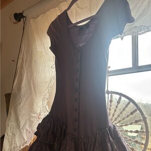 Betsey Johnson purple Ruffled Button-Front Mini Dress